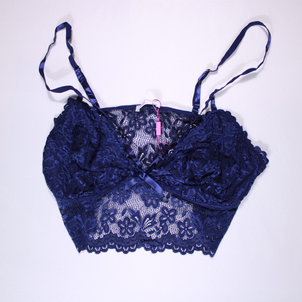 Avid‎ Love Tops  Womens Sze 2XL Blue Flowers Sexy Going Out No Underwire-C to D